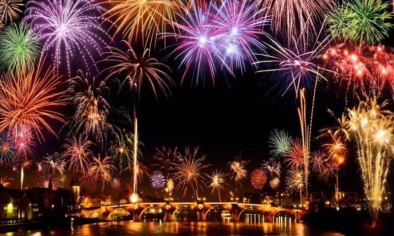 Backdropon Happy New Year Backdrop City Night New Year's Eve Grandiose Fireworks Background for Photography Party Celebrate Banner Photo Shoot Props Size 5Feet Height & 8Feet Width(5 * 8) - Image 5