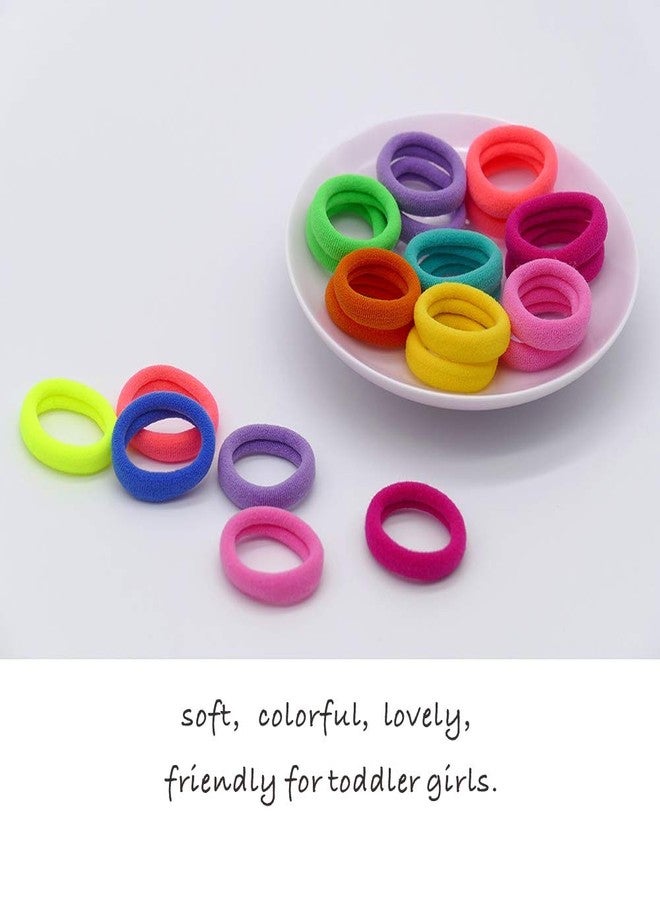 chkoodi 200 Pack Toddler Hair Ties, Baby Ponytail Holders, Seamless Cotton Baby Hair Bands, Elastic Hair Ties for Kids Toddler Girl (Multi-color, Diameter 1.2”) chkoodi - Image 3
