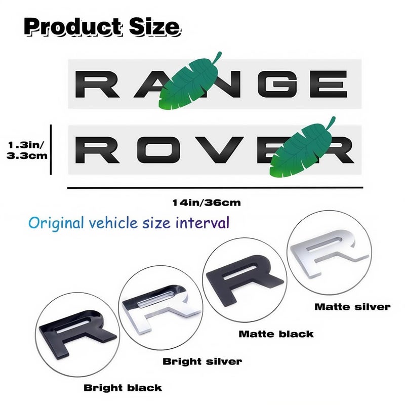 QOMAGO Car Emblem for Front Hood and Trunk lid Rear ABS Material Compatible with Range Rover car Badge car Style Replacement (Gloss Black) - Image 2