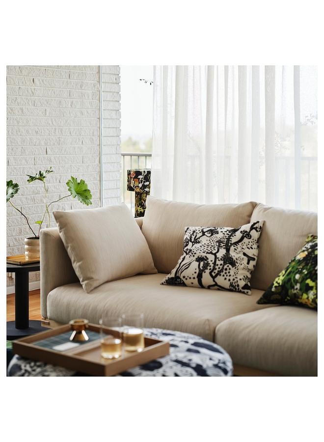 زبون غطاء وسادة، أبيض/أسود، 50×50 سم - Image 2