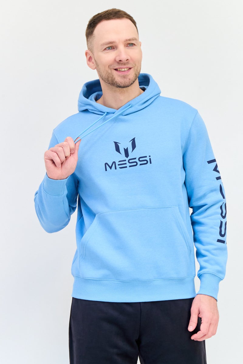 MESSI Men Sportswear Fit Long Sleeves Outdoor Hoodie, Blue - Image 1
