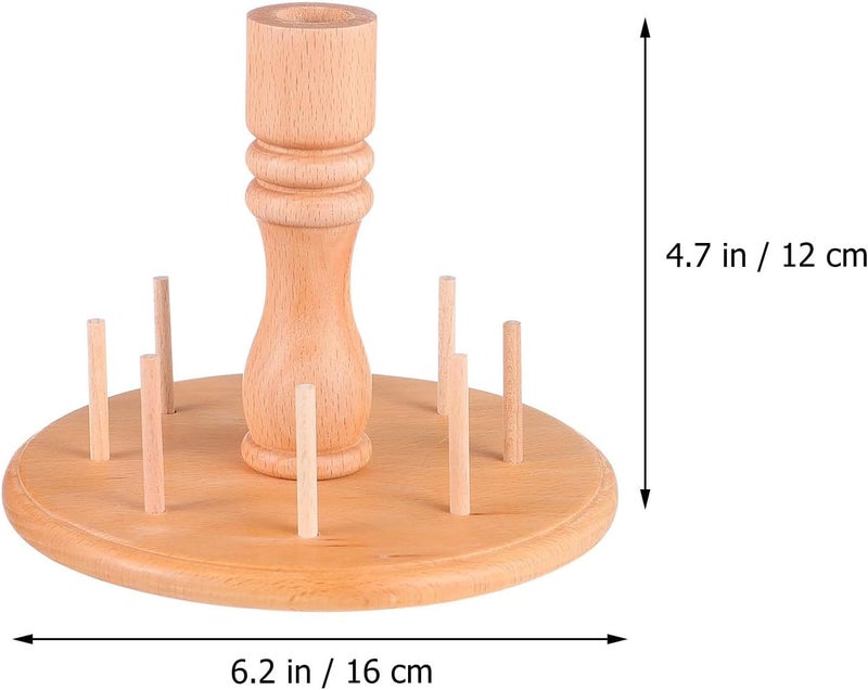 DRESSOOS 8-Spool Beech Wood Thread Holder Sewing and Embroidery Thread Organizer Rack for Craft Storage and Embroidery Tool Use - Image 2