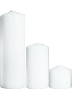 Lukadah Unscented Pillar/Block Candles for Weddings, Home Decoration, Restaurants | Jumbo Size Pillar Candle | Premium Wax Long Burning Dinner Candles (Set of 3)  - Image 1