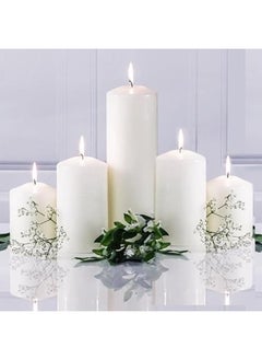 Lukadah Unscented Pillar/Block Candles for Weddings, Home Decoration, Restaurants | Jumbo Size Pillar Candle | Premium Wax Long Burning Dinner Candles (Set of 3)  - Image 3