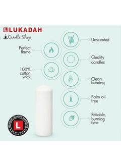 Lukadah Unscented Pillar/Block Candles for Weddings, Home Decoration, Restaurants | Jumbo Size Pillar Candle | Premium Wax Long Burning Dinner Candles (Set of 3)  - Image 4