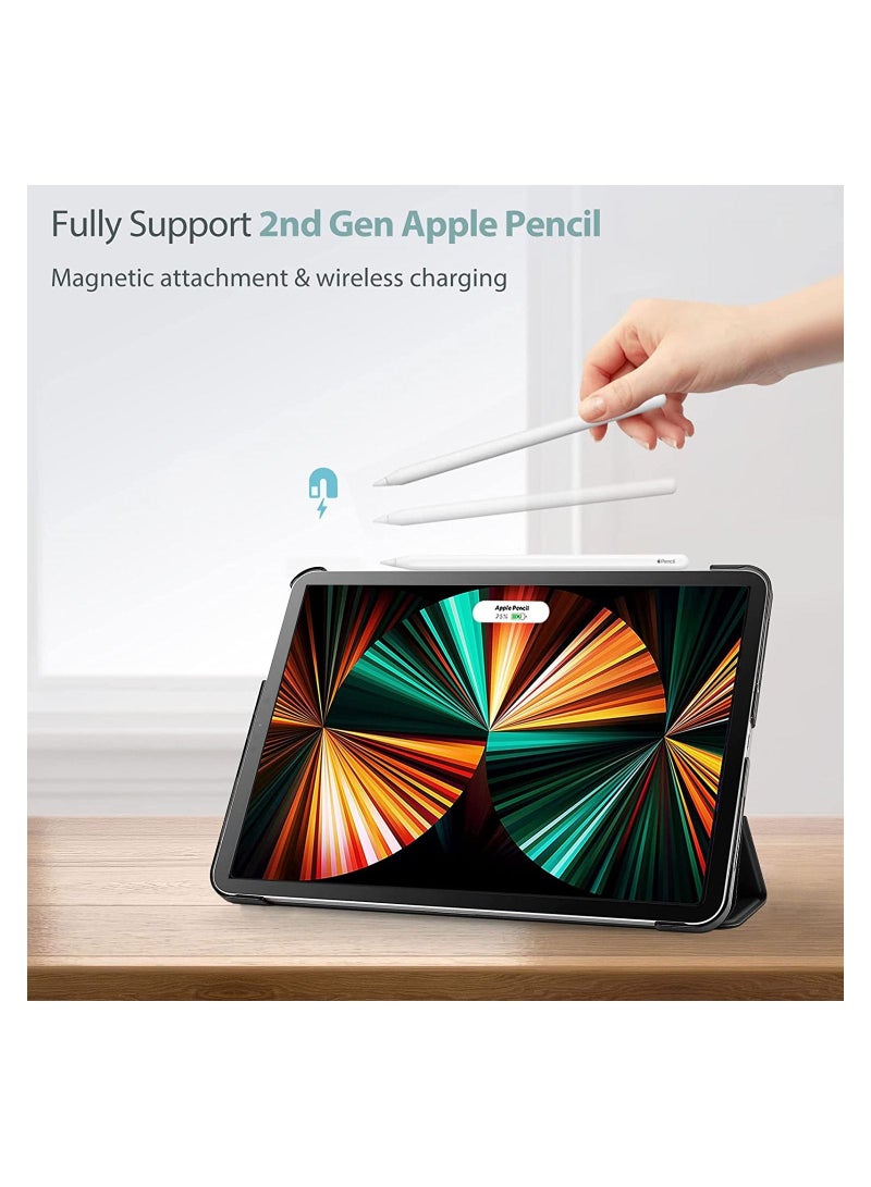 Procases iPad Pro 12.9 Case 2021 2020 2018, Slim Stand Hard Back Shell Smart Cover for iPad Pro 12.9" 5th Gen 2021/4th Gen 2020/3rd Gen 2018 -Black - Image 2
