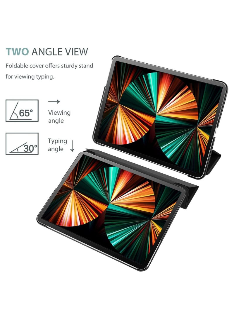 Procases iPad Pro 12.9 Case 2021 2020 2018, Slim Stand Hard Back Shell Smart Cover for iPad Pro 12.9" 5th Gen 2021/4th Gen 2020/3rd Gen 2018 -Black - Image 4