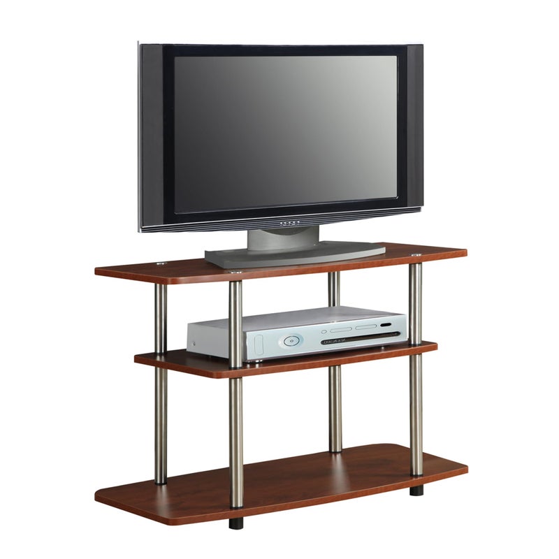 Convenience Concepts Designs2Go No Tools 3-Tier TV Stand 31.5" - Entertainment Center for TVs up to 37 Inches, Modern TV Console with Shelves for Living Room, Family Room, Cherry - Image 3