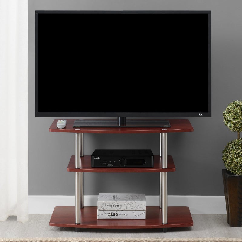 Convenience Concepts Designs2Go No Tools 3-Tier TV Stand 31.5" - Entertainment Center for TVs up to 37 Inches, Modern TV Console with Shelves for Living Room, Family Room, Cherry - Image 2