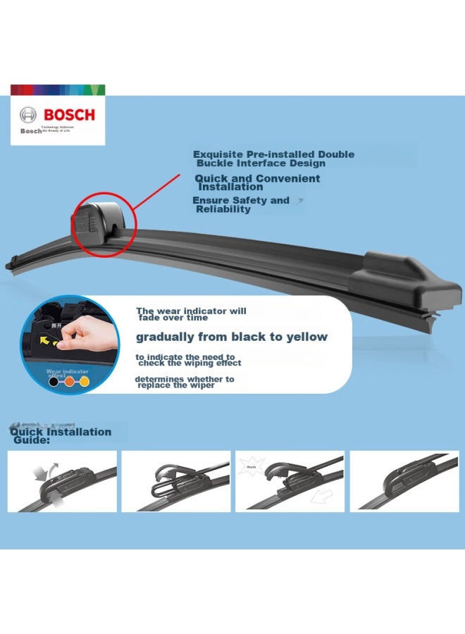 بوش Bosch شفرة مساحة الزجاج الأمامي، على شكل حرف U 26/17 - Image 4