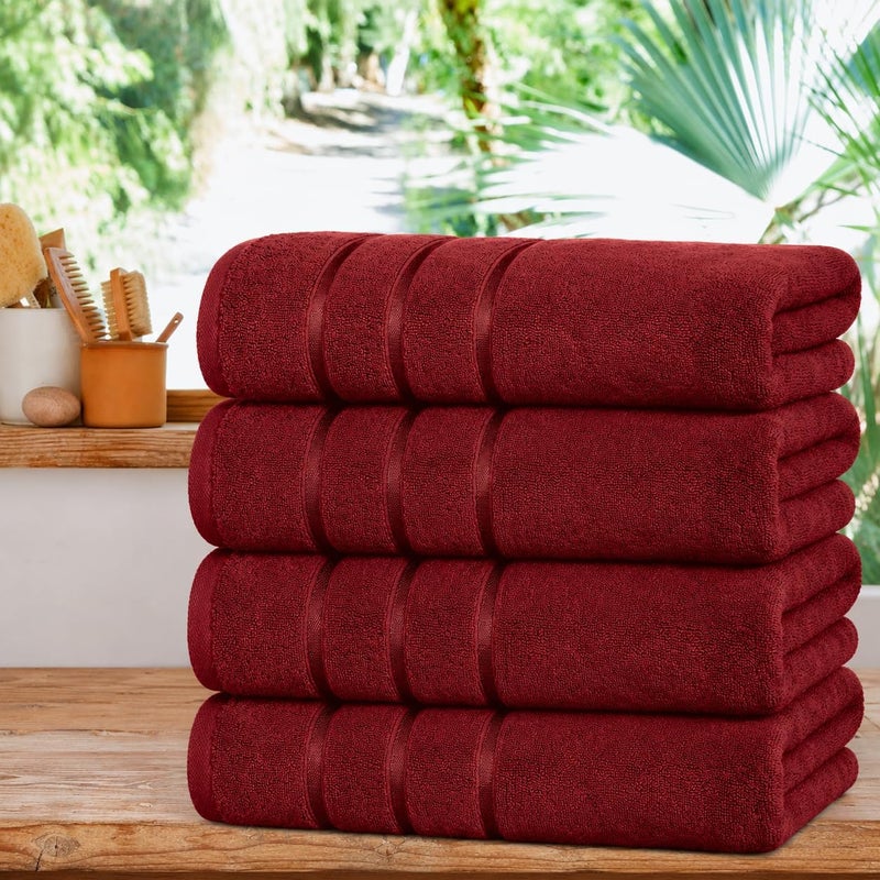 Bliss Casa 100% Cotton Bath Towel Set – 70x140 cm, Ultra-Soft & Highly Absorbent Towels for Bathroom – Quick-Dry, Durable & Skin-Friendly (4-Pack) - Image 2