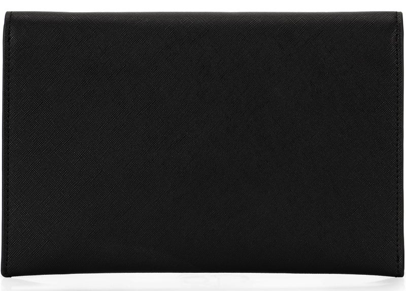 DEXMAY DM Dexmay Women Envelope Clutch Handbag Medium Saffiano Leather Foldover Clutch Purse Black - Image 4