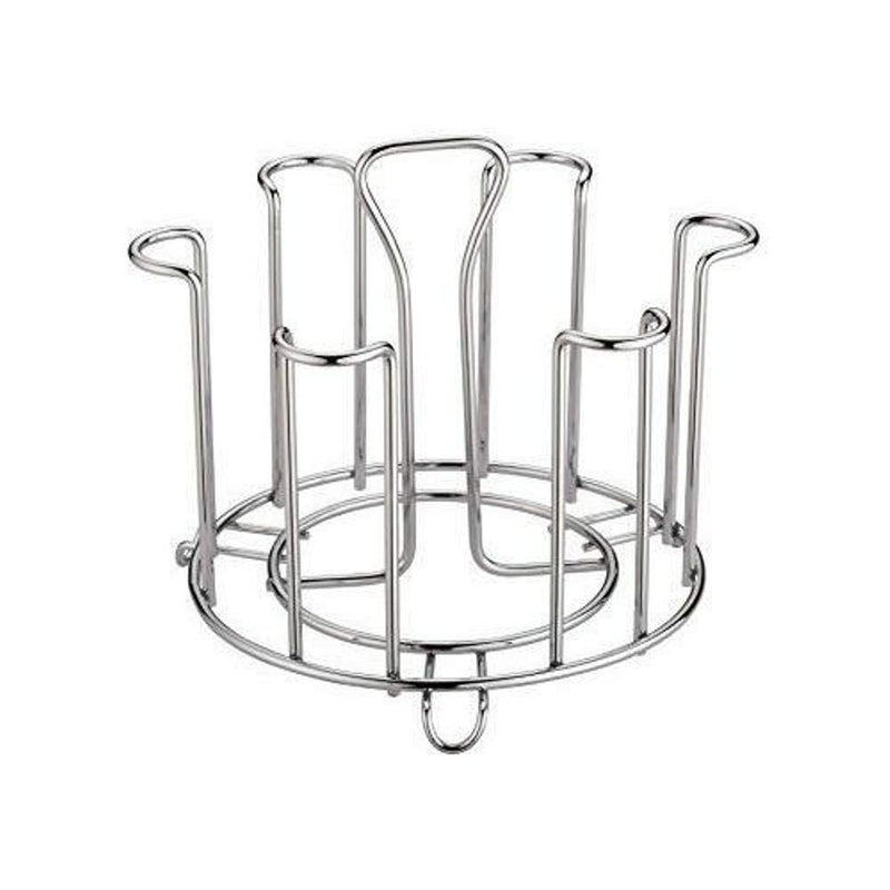 2HEET HEET Stainless Steel Glass Stand Tumbler Holder for Kitchen Dining Table Glass Rack for HomeOffice for 6 Glasses Chrome Finish Lotus Design  - Image 1