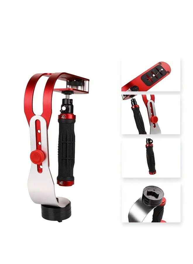 مقبض فيديو محمول باللون الأحمر مثبت الكاميرا من سبائك الألومنيوم ذراع توازن قابل للتعديل - Image 4