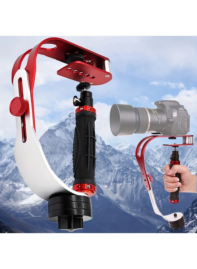 مقبض فيديو محمول باللون الأحمر مثبت الكاميرا من سبائك الألومنيوم ذراع توازن قابل للتعديل - Image 1