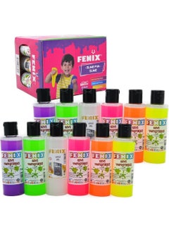 fenix 10 Colors Slime Gel and 2 Tubes of Liquid Borax - Slime Making Set 