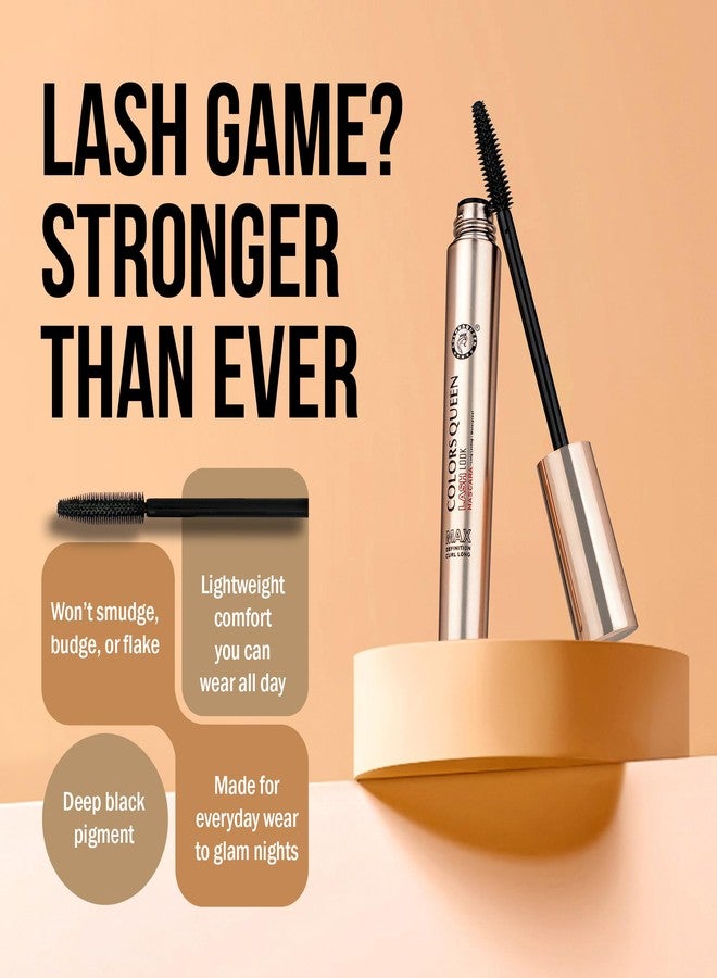 Colors Queen Lash Look Long Lasting Lengthening Mascara - 9ml - Black | Max Definition & Long Curl Lashes | Smudge Proof & Waterproof Mascara for Eye Makeup - Image 4