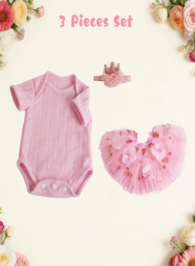 EKOKIZ Reborn Baby Dolls Clothes Girl Pink Baby Clothes for Dolls 17-20 Inches Doll Outfits and Accessories for Realistic Newborn Girl - Image 3