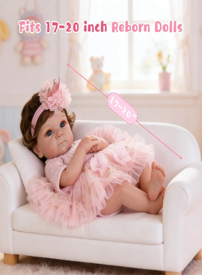EKOKIZ Reborn Baby Dolls Clothes Girl Pink Baby Clothes for Dolls 17-20 Inches Doll Outfits and Accessories for Realistic Newborn Girl - Image 5