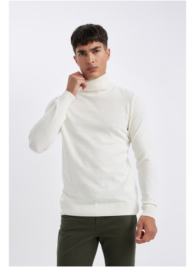 DeFacto Man Tricot Slim Fit Turtle Neck Long Sleeve Pullover  - Image 5