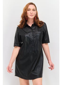 Black Tape Women Solid Mini Dress, Black  - Image 1