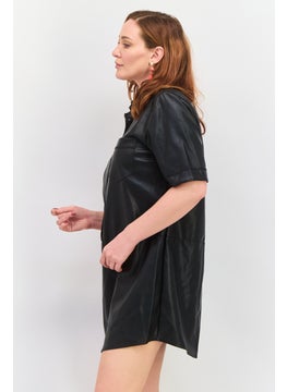 Black Tape Women Solid Mini Dress, Black  - Image 4