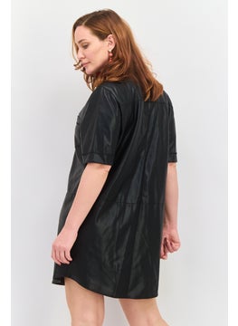 Black Tape Women Solid Mini Dress, Black  - Image 2