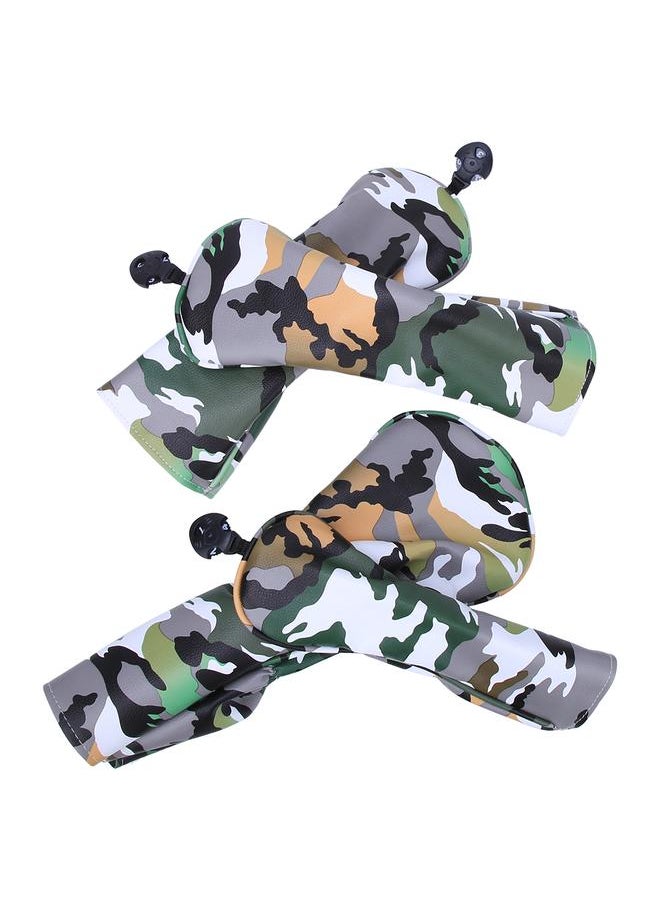 Thoraya - 4PCS PU Leather Camouflage Waterproof Thicken Lining Golf Putter Head Cover Wooden Club Headcovers AccessoryCamouflage Green - Image 1