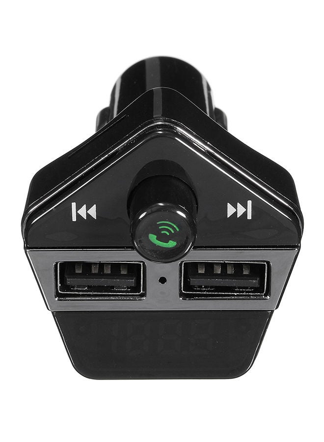 NIBEMINENT Handsfree USB Car Charger Power Adapter Kit Bluetooth Wireless Radio MP3 Player Charging for Samsung Smart Mobile Phones Black 