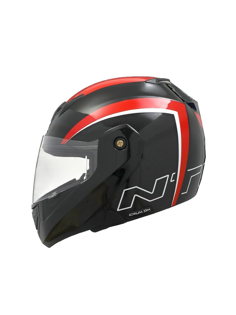 TVS Ntorq Full Face, Flip Up Helmet with ABS Shell, ISI Certified, Scratch and UV Resistant Visor, Red-Black - Image 1
