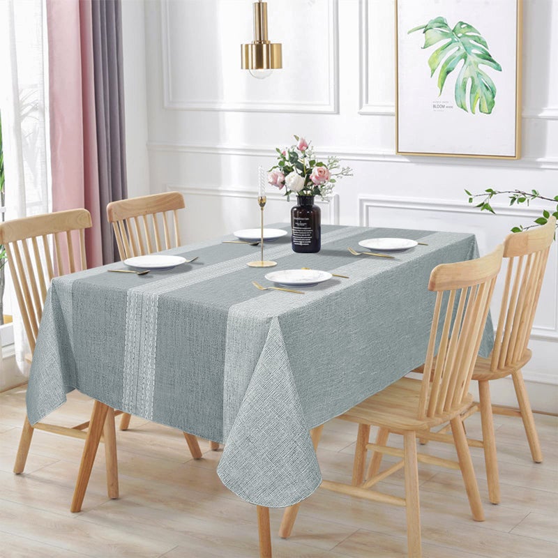 Vonabem Vonabem 100 Waterproof Rectangle PVC Tablecloth Vinyl Table Cloth Cover Oil Proof Spill Proof Wipeable Table Cloths for Indoor and Outdoor UseGrey52X70IN 