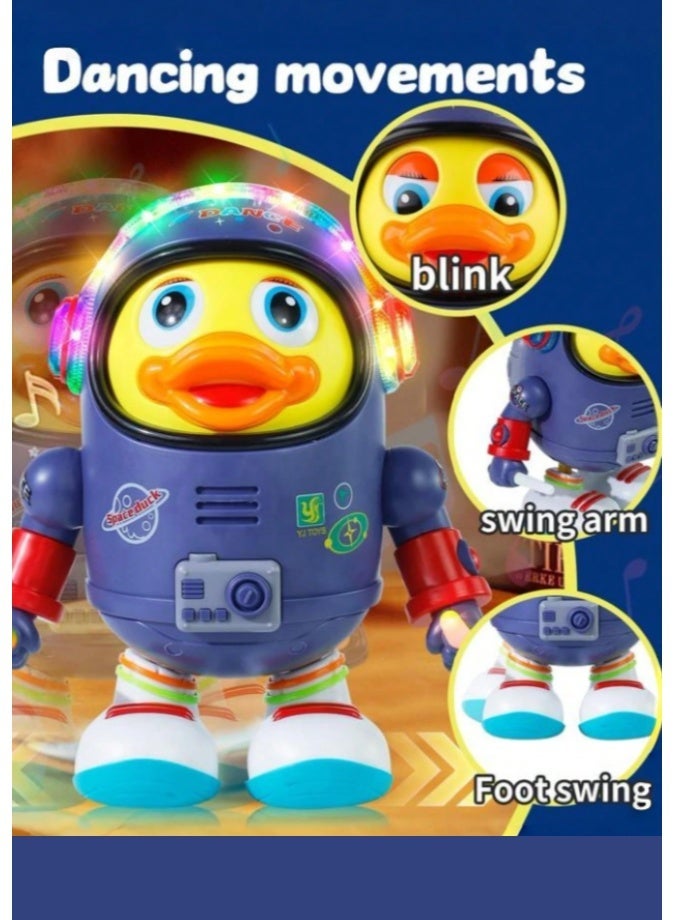 DAT Space Duck Dancing Robot Toy with LED Lights & Music, Swing Arms & Foot Movement, 18.6CM, Purple - Image 5