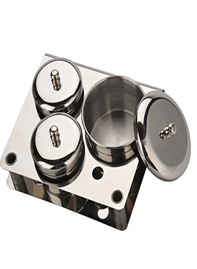 GOTOTOP 3Pcs Acrylic Nail Powder Container Stainless Steel Nail Art Mini Powder & Liquid Set Cans Storage Box Compact Manicure Tools 13.50 x 11.00 x 6.50cm - Image 3