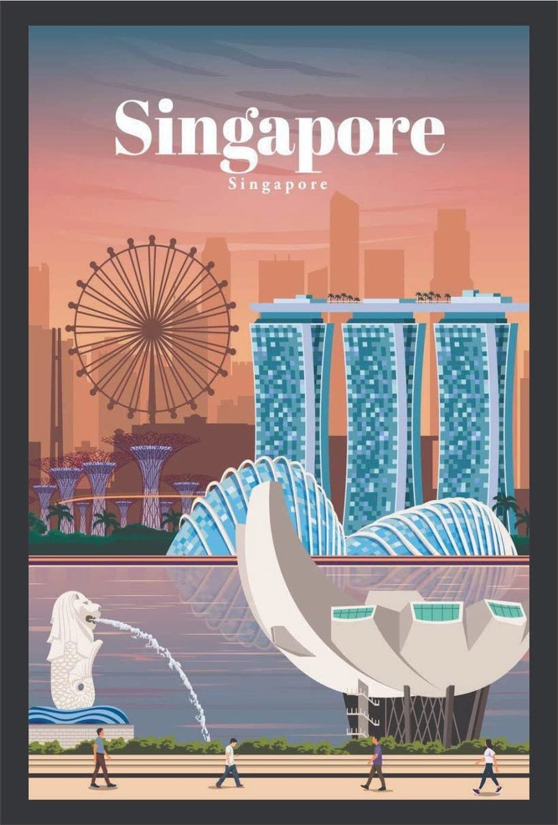 Skywalk Souvenir Singapore Wooden Fridge Magnet (Multicolor) - Image 3