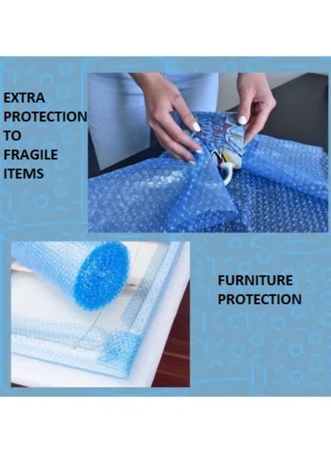 BLUE Air Bubble Wrap Roll for cushioning, packaging, wrapping, moving with very high cushioning strength, Size 30cm x 5m