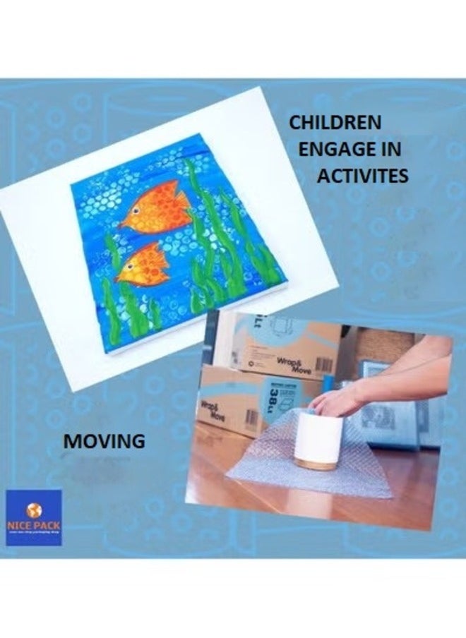 BLUE Air Bubble Wrap Roll for cushioning, packaging, wrapping, moving with very high cushioning strength, Size 30cm x 5m
