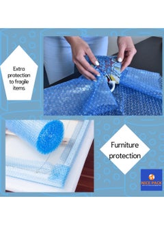 Nice Pack BLUE Air Bubble Wrap Roll for cushioning, packaging, wrapping, moving with very high cushioning strength, Size 30cm x 5m  - Image 3