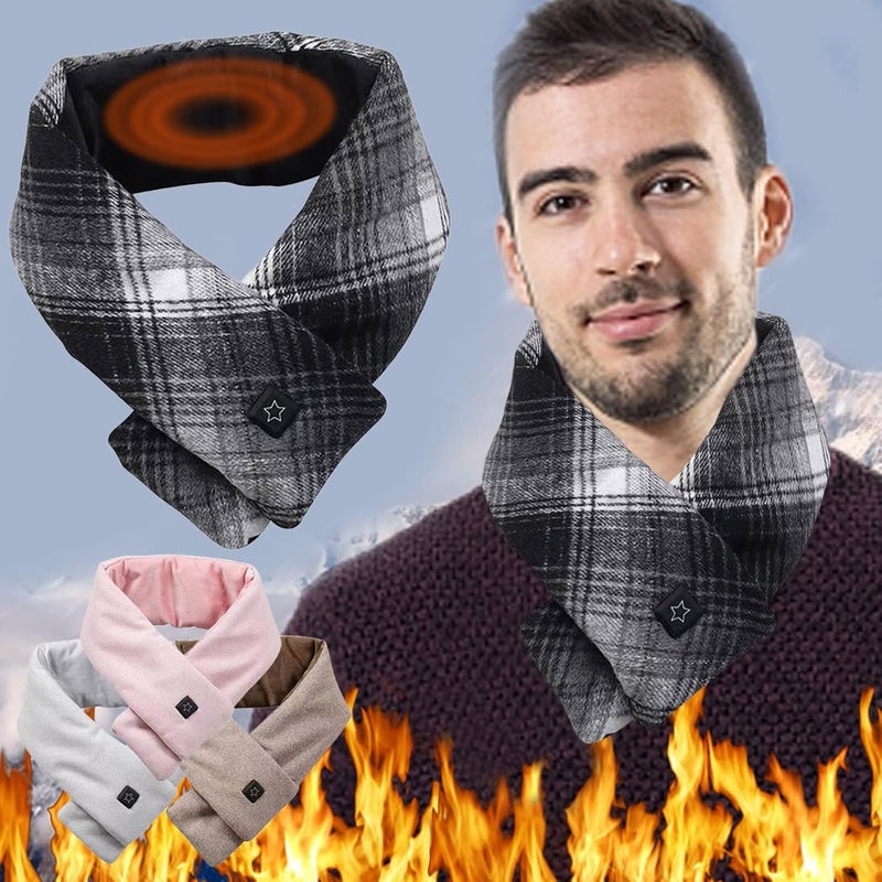 klarako Work Equipment for Men USB Charging Heating Scarf Hot Compress Shoulder Scarf Winter Neck Protection Cold And Warm Scarf Men And Women Fashion Casual Smart Windproof Electric Heating Scarf (Pink, B) - Image 4