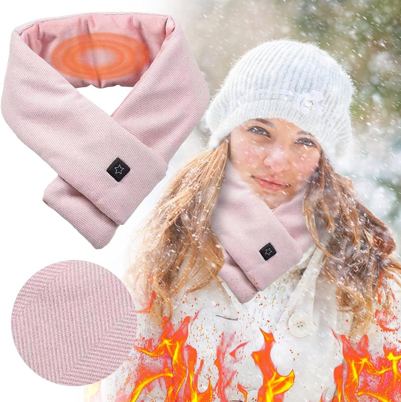 klarako Work Equipment for Men USB Charging Heating Scarf Hot Compress Shoulder Scarf Winter Neck Protection Cold And Warm Scarf Men And Women Fashion Casual Smart Windproof Electric Heating Scarf (Pink, B) - Image 3
