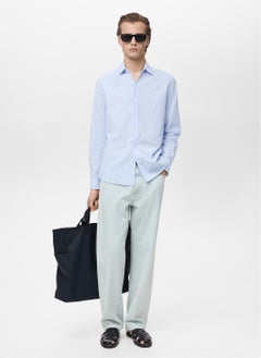Mango Man Striped Seersucker Shirt  - Image 5