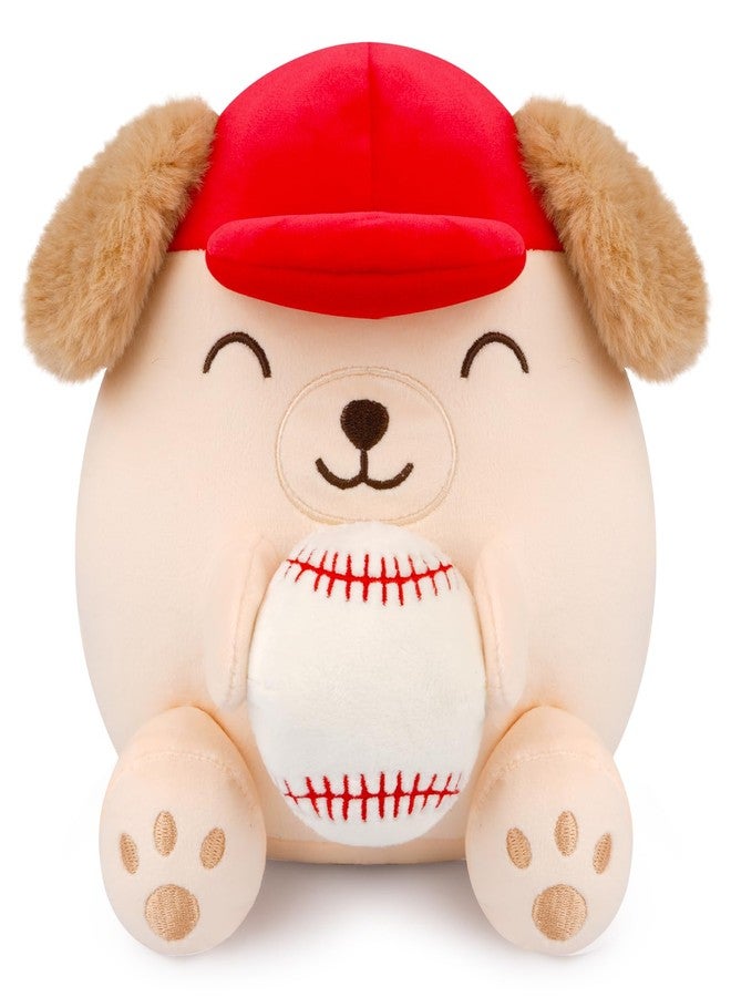 JIZWPOOM Baseball Labrador Plush Toy - 8inch Cute Labrador Stuffed Animal with Holding Baseball Stuffy, Soft Puppy Pillow Plush for Boys, Baseball Gifts Sport Fan Decorations Doll for Kids Girls - Image 1