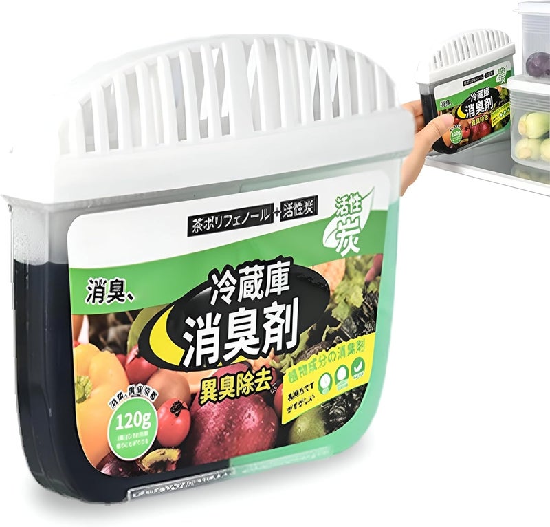 Refrigerator & Freezer Deodorizer 120g – Natural Air Purifier for Eliminating Odors, Keeps Fridge and Freezer Fresh, Multi-Use Odor Remover, Long-Lasting, Compact, Safe for Food Storage (2 pieces)