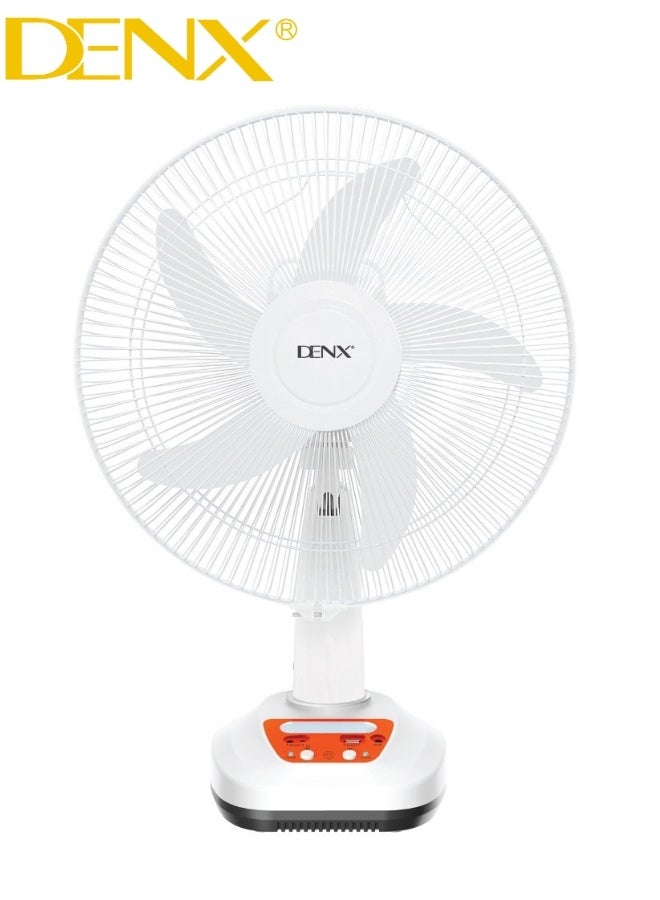 Denx 🔆 Rechargeable Solar Fan – Powerful, Safe, Eco-Friendly with Up to 8 Hours Working Time, 9V Solar Panel & 3m Cable, Dual Wind Speed, and 2 LED Bulbs for Practical Lighting - Image 4