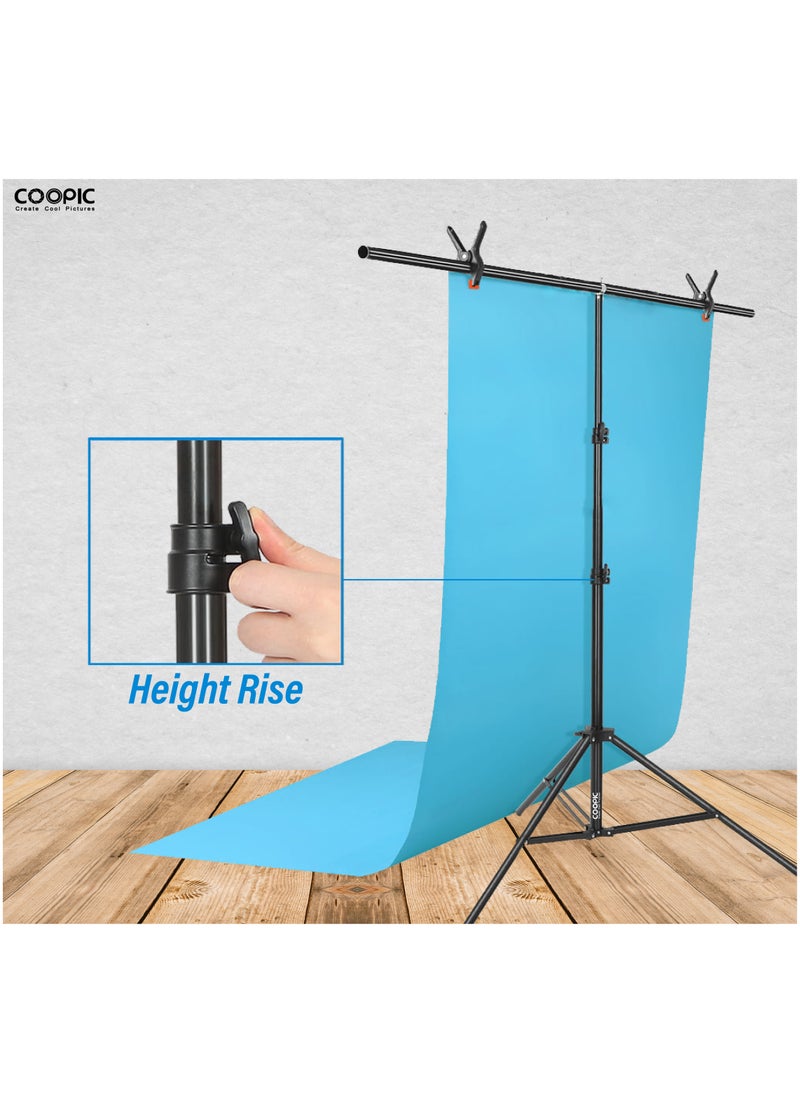 Coopic COOPIC Professional Studio Photography T'Shape Background Support Stand Kit: Adjustable 79inch/200cmTripod Stand with 33inch/83cm Crossbar and 2'pcs Clamps for Video Studio Photography  - Image 5
