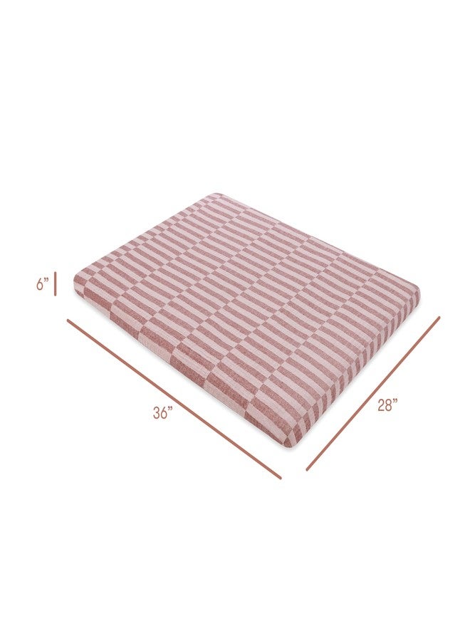 Babyletto 100% Organic Cotton All-Stages® Midi Crib Sheet, GOTS-Certified, Fitted 360°, Ultra-Soft and Breathable Muslin - Maroon Offset Stripe - Image 3