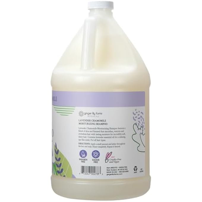 ginger lily farms BOTANICALS MOISTURIZING SHAMPOO FOR ALL HAIR TYPES, 100% VEGAN & CRUELTY-FREE, LAVENDER CHAMOMILE SCENT, 1 GALLON REFILL (128 FL OZ) - Image 2