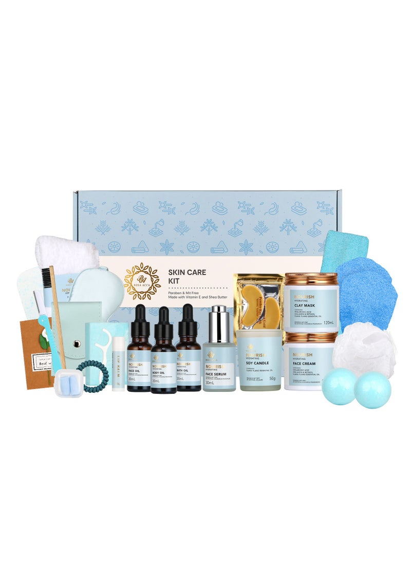 RA ROSA ACCA Gifts for Women, 28pcs Ylang Ylang Facial Skin Care Set includes Face Cream,Bath Oil,Shower Accessories. Body & Facial Kit for Women, Birthday Gift for Women, Mother's Day Gift - Image 1