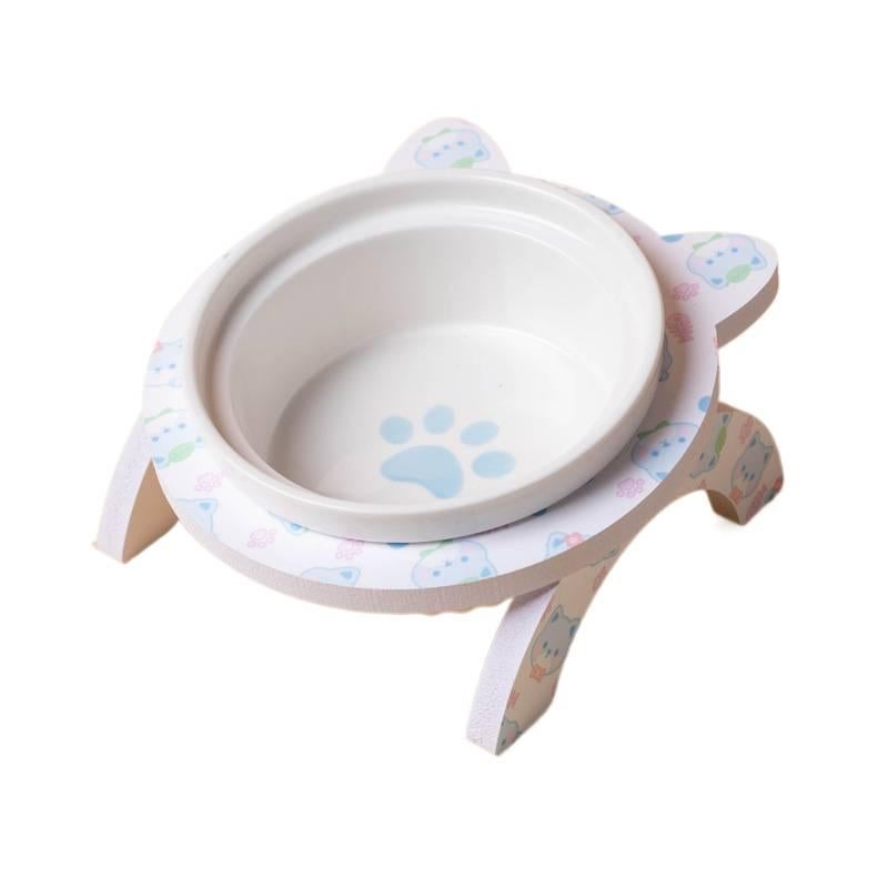 Food and Water Stand Pet Bowl Double with Raised Tilted Bowl and Anti Tip Base Use Easy Clean Design Home Use for Cats and Dogs - Image 1