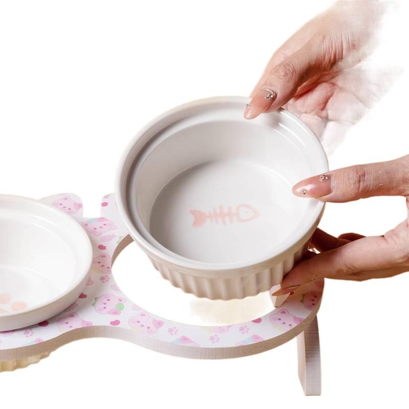 Food and Water Stand Pet Bowl Double with Raised Tilted Bowl and Anti Tip Base Use Easy Clean Design Home Use for Cats and Dogs - Image 5