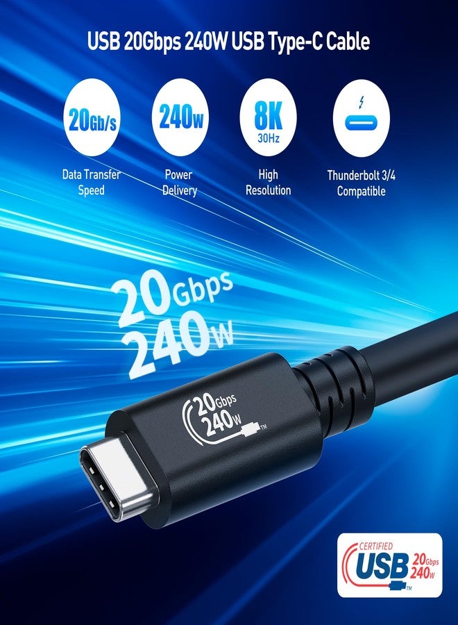 Cable Matters [USB-IF Certified] 20Gbps Right Angle USB 4 Cable 6.6ft, Supports Up to [8K@30Hz / 4K@120Hz Video, 240W Charging, 20Gbps Data Transfer] Compatible with Thunderbolt 4 Cable, MacBook, XPS - Image 2